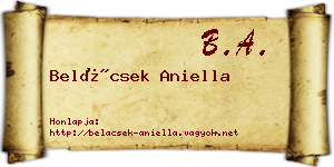 Belácsek Aniella névjegykártya